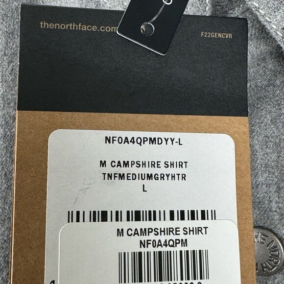 The North Face Campshire Shirt Jacket Mens Large Gray Sherpa Lined Organic Fiber - Picture 5 of 8